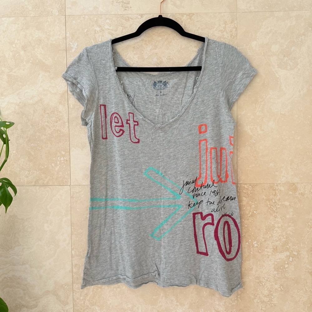 Vintage Juicy Couture Y2K Graphic Tee Let Juici Ro Keep Dream Alive Medium EUC